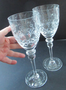 Rogaska Tall Red Wine Crystal Glasses Queen Pattern Vintage