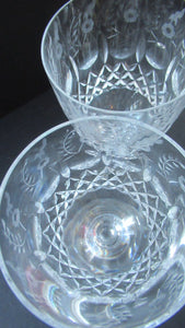 Rogaska Tall Red Wine Crystal Glasses Queen Pattern Vintage