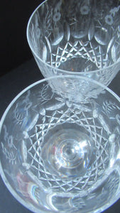 Large Pair of Rogaska Red Wine Queen Crystal Glasses