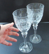 Load image into Gallery viewer, Rogaska Tall Red Wine Crystal Glasses Queen Pattern Vintage
