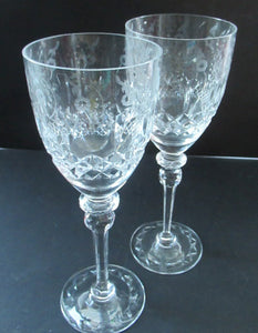 EXTREMELY FINE Pair of LARGE Rogaska Long Stemmed Glasses. Gallia Design 9 1/4 inches