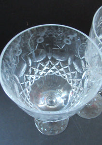 Rogaska Tall Red Wine Crystal Glasses Queen Pattern Vintage