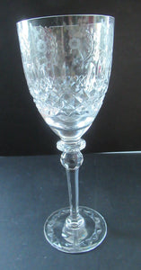 Large Pair of Rogaska Red Wine Queen Crystal Glasses