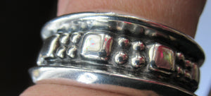 Vintage Mexican Silver Hinged Bracelet Brutalist Design