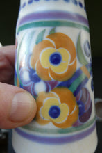 Load image into Gallery viewer, 1930s Truda Carter Poole Pottery Sugar Shaker and Round Pot  Fuchsia Pattern
