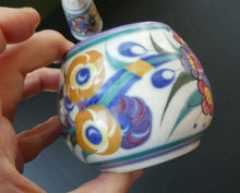 Load image into Gallery viewer, 1930s Truda Carter Poole Pottery Sugar Shaker and Round Pot  Fuchsia Pattern
