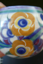 Load image into Gallery viewer, 1930s Truda Carter Poole Pottery Sugar Shaker and Round Pot  Fuchsia Pattern
