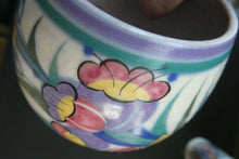 Load image into Gallery viewer, 1930s Truda Carter Poole Pottery Sugar Shaker and Round Pot  Fuchsia Pattern
