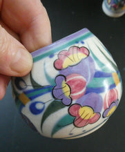 Load image into Gallery viewer, 1930s Truda Carter Poole Pottery Sugar Shaker and Round Pot  Fuchsia Pattern
