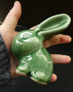 1930s Denby Green Cottonwool Tail Rabbit