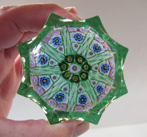 1970s Scottish Paperweight Strathearn Glass Green Star Shape