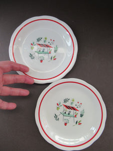 1950s Atomic Garden Design. Crown Ducal Arizona Pattern  Pair of Side Plates