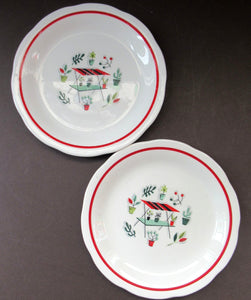 Vintage 1950s Tableware: Rare Crown Ducal Arizona Pattern. TWO SIDE PLATES 7 Inches