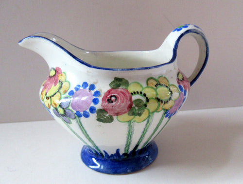 1920s Scottish Art Pottery Jug MakMerry Mak Merry Art Nouveau Flowers