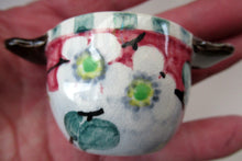 Load image into Gallery viewer, Rare 1920s Mak Merry Miniature Lug Handle Pot or Quaich Prunus Flowers
