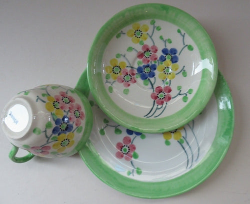 1930s Bough Pottery Cup,  Saucer & Side Plate