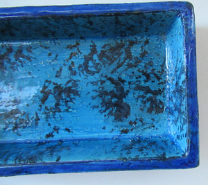 Rare Aldo Londi Bitossi Rimini Blue Pesce or Fish Dish 1960s