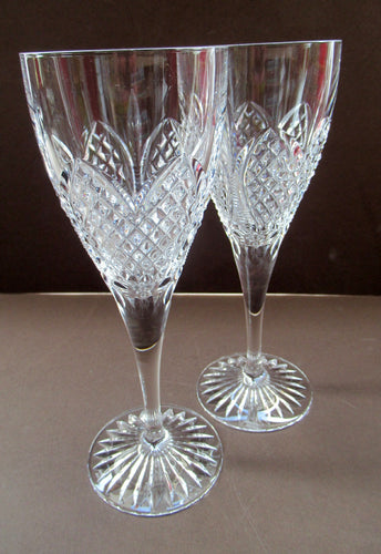 Edinburgh Crystal Millemmium Large Wine Glasses Etched Mark