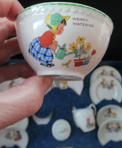 Vintage 1950s AMERSHAM Child's Nursery Tea Set. Four Place Settings