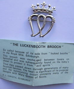 1973 Scottish Silver Luckenbooth Brooch Edinburgh Hall Mark