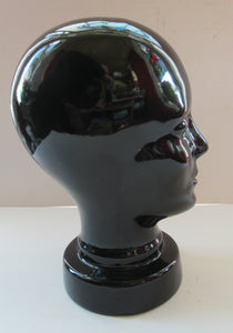 Vintage Black Glass Head 