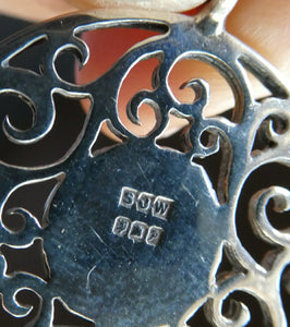 Vintage Scottish Silver Pendant 1989 Edinburgh Hallmark