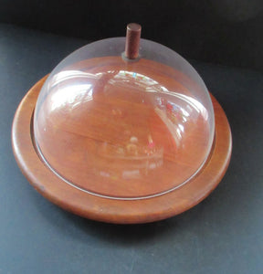 1960s Danish Digmed Lazy Susan Cheese Dome or Cake Plate