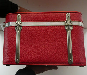 Vintage Retro Red Vanity Case Train Box 70s Luggage -  UK
