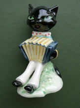 Load image into Gallery viewer, Fabulous &amp; Cute. 1960s Goebel Figurine of a Little Comical Black Cat Playing an Accordion. Designed by Albert Staehle
