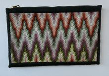 Load image into Gallery viewer, 1930s Geometric Tapestry Bag with Zig Zag Emroidered Design
