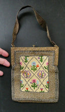 Load image into Gallery viewer, Vintage 1930s Art Deco Beaded Evening Bag with Needlepoint Panels. Very Unusual
