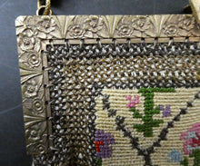 Load image into Gallery viewer, Vintage 1930s Art Deco Beaded Evening Bag with Needlepoint Panels. Very Unusual
