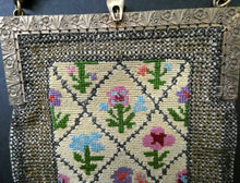 Load image into Gallery viewer, Vintage 1930s Art Deco Beaded Evening Bag with Needlepoint Panels. Very Unusual
