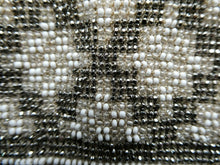 Load image into Gallery viewer, Vintage WHITE Art Deco Beaded Evening Bag with Chrome Clasp and Chain Handles; 1930s
