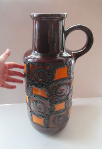 West German Scheurich 409-52 Fat Lava Floor Massive Vase 