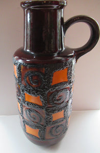 West German Scheurich 409-52 Fat Lava Floor Massive Vase 