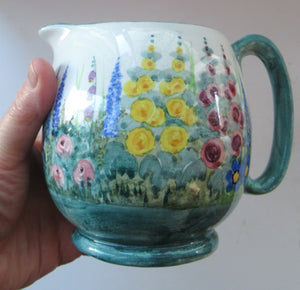 1920s Mak Merry Large Jug with Country Garden Decoration