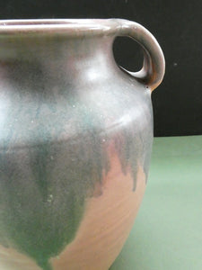 1940s British Art Pottery Upchurch Vase Pink and Grey Colour