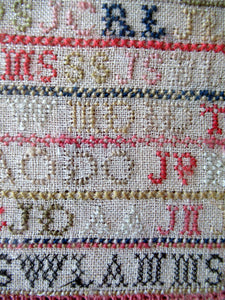 Early Victorian Scottish Sampler Framed Dated 1848