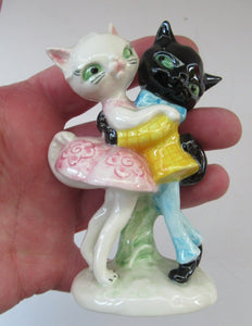 1960s 1950s Goebel Figurine Comical Dancing Cats by Albert Staehle