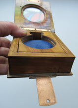 Load image into Gallery viewer, Antique Walnut Pocket Watch Holder with Glazed Aperture in Lid and Easel Stand Inside
