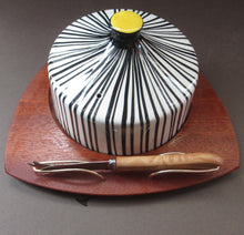 Load image into Gallery viewer, 1960s Cheese Dome Zebra Stripes with Wooden Base. WYNCRAFT
