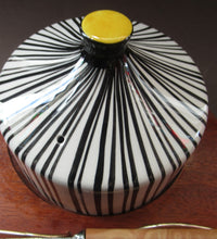 Load image into Gallery viewer, 1960s Cheese Dome Zebra Stripes with Wooden Base. WYNCRAFT
