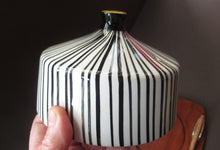 Load image into Gallery viewer, 1960s Cheese Dome Zebra Stripes with Wooden Base. WYNCRAFT
