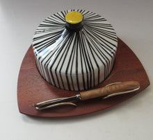 Load image into Gallery viewer, 1960s Cheese Dome Zebra Stripes with Wooden Base. WYNCRAFT
