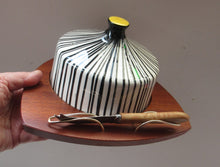 Load image into Gallery viewer, 1960s Cheese Dome Zebra Stripes with Wooden Base. WYNCRAFT
