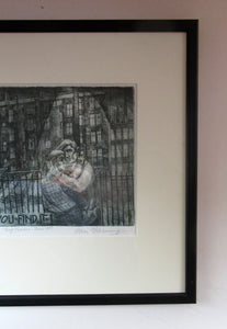 SCOTTISH ART: Ian Fleming (1906 - 1994). Original Etching Entitled "Love Is Where You Find It". Comment Series No. 8