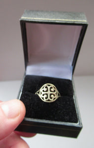 1970s Scottish 9ct Gold Ring. Ortak Design St Magnus  Cross