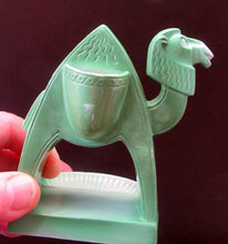 Load image into Gallery viewer, Porcelain Ashtray, Match Holder and Striker by Schafer &amp; Vater. GREEN ART DECO CAMEL
