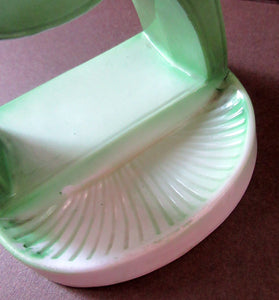 Porcelain Ashtray, Match Holder and Striker by Schafer & Vater. GREEN ART DECO CAMEL